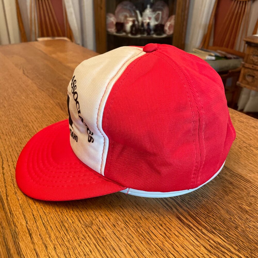 Men's Vintage David Steed & Associates IF, Idaho Red/White Snapback Trucker Hat - Picture 6 of 11
